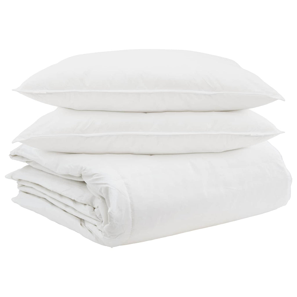 Set di Piumoni con cuscino 3 pcs Bianco Piuma d'anatra