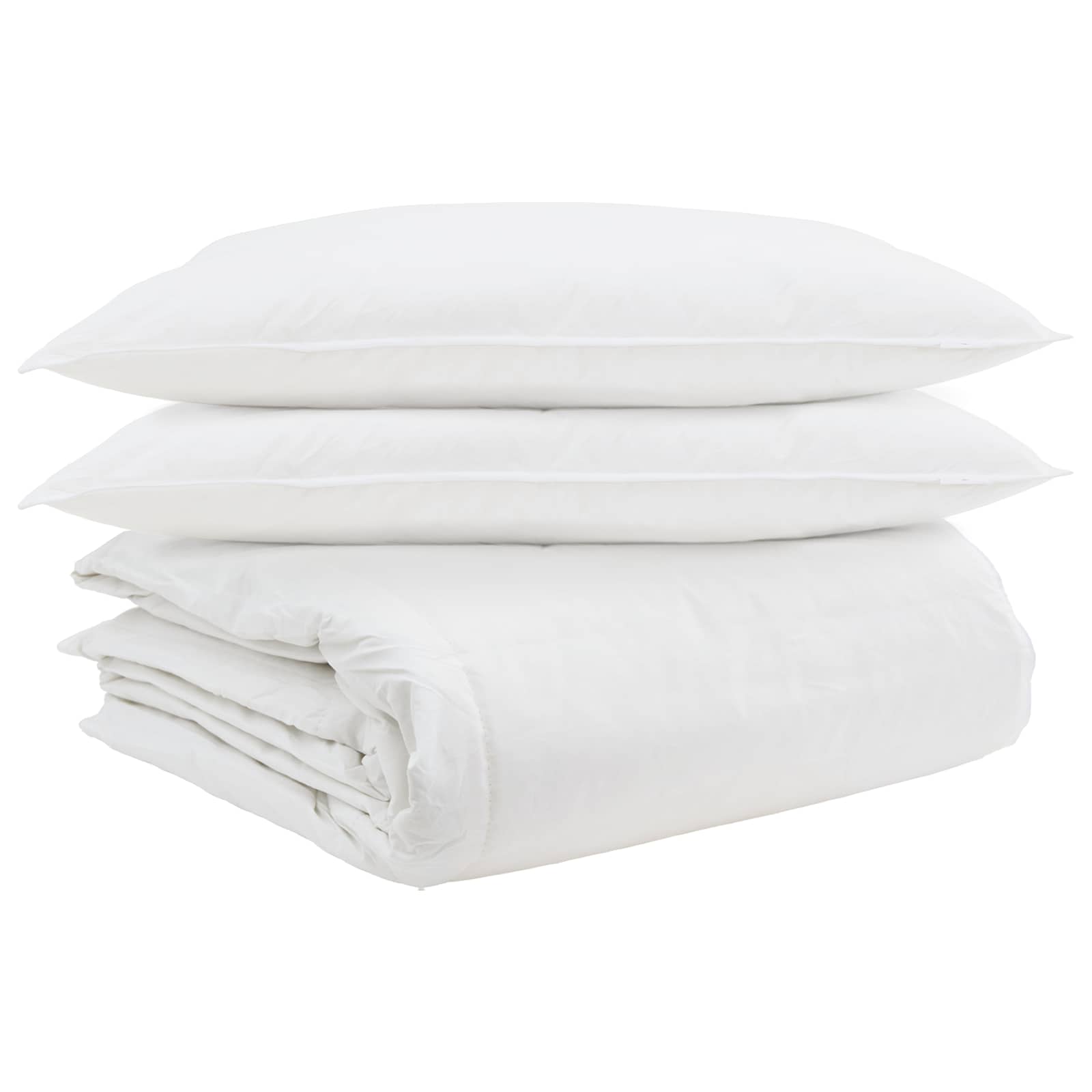 Set di Piumoni con cuscino 3 pcs Bianco Piuma d'anatra