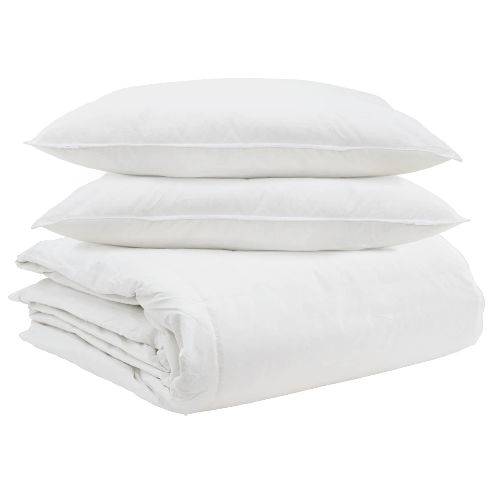 Set di Piumoni con cuscino 3 pcs Bianco Piuma d'anatra