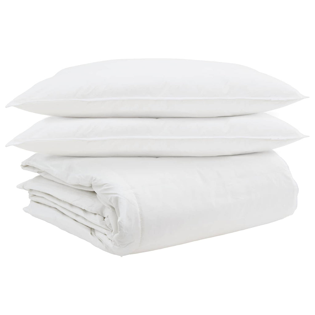 Set di Piumoni con cuscino 3 pcs Bianco Piuma d'anatra