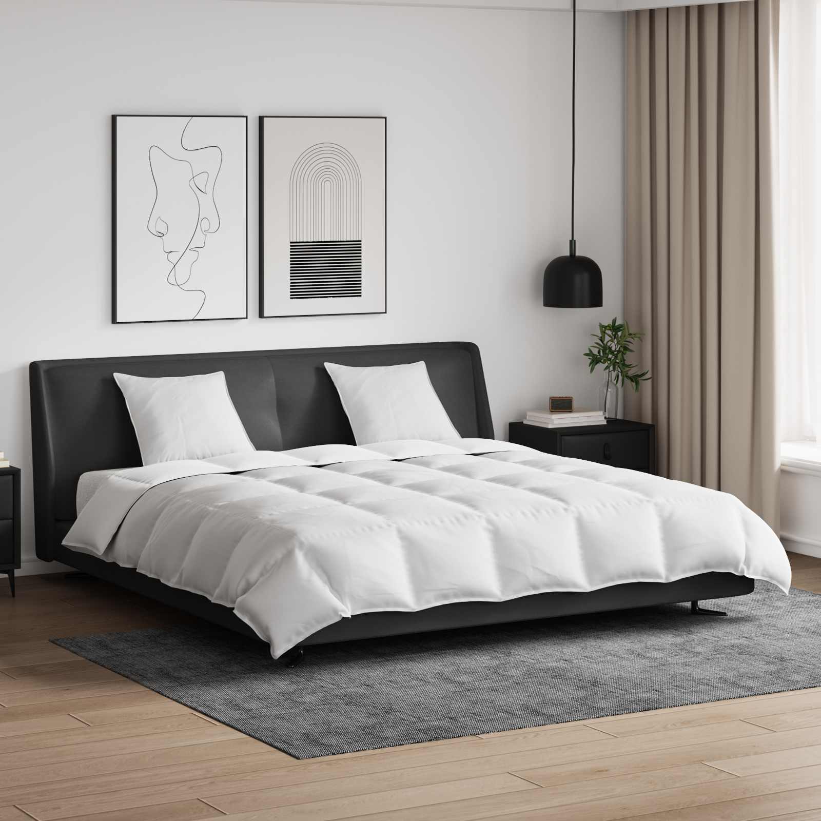 Set di Piumoni con cuscino 3 pcs Bianco Piuma d'anatra