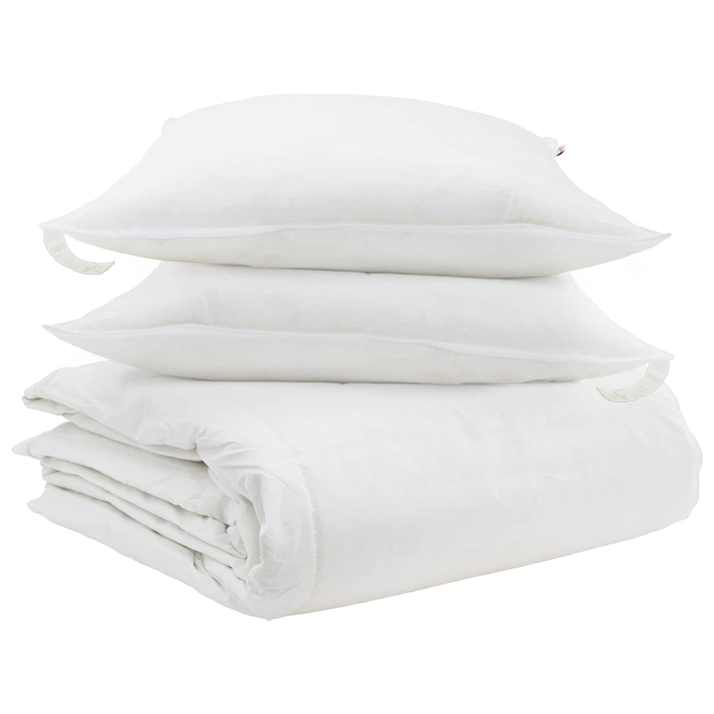 Set di Piumoni con cuscino 3 pcs Bianco Piuma d'anatra