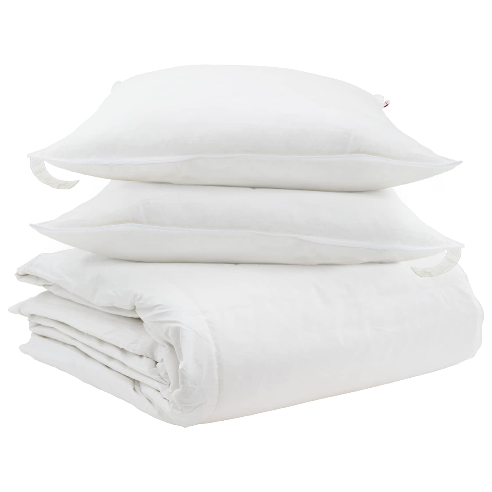 Set di Piumoni con cuscino 3 pcs Bianco Piuma d'anatra
