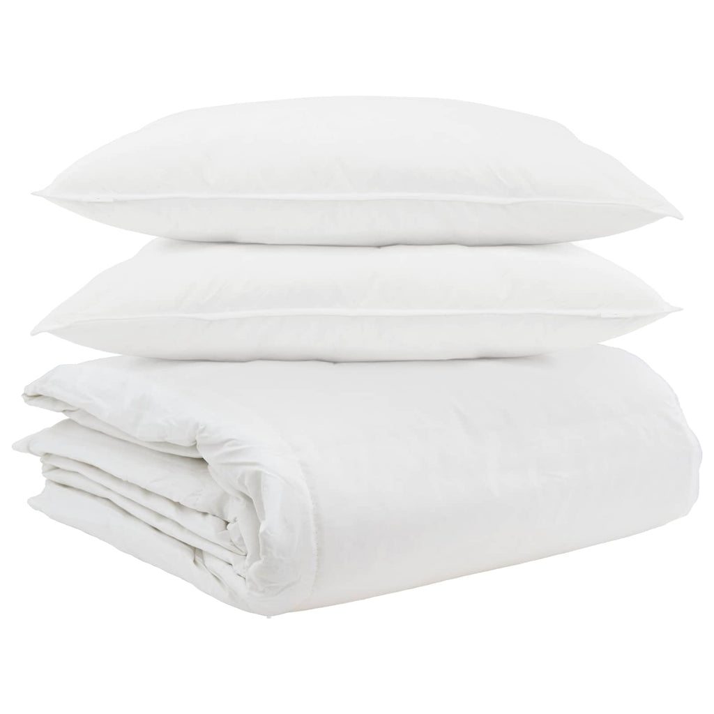 Set di Piumoni con cuscino 3 pcs Bianco Piuma d'anatra