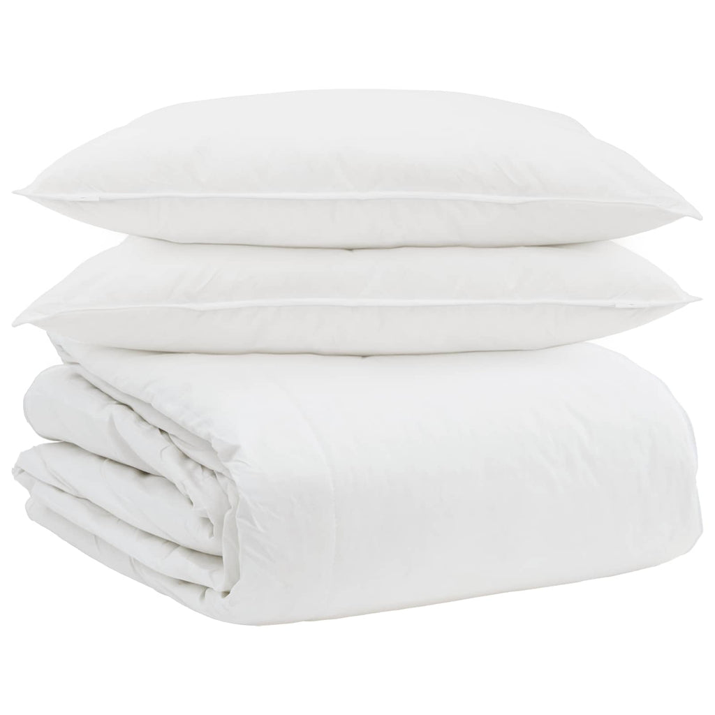 Set di Piumoni con cuscino 3 pcs Bianco Piuma d'anatra
