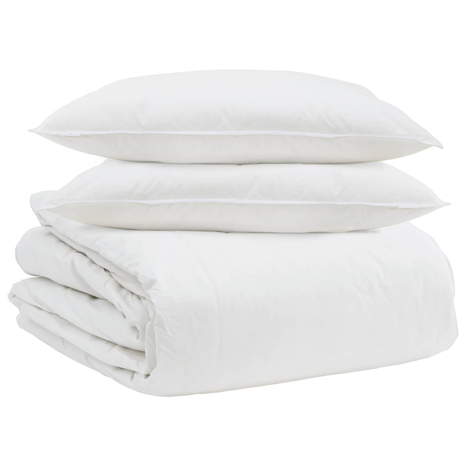 Set di Piumoni con cuscino 3 pcs Bianco Piuma d'anatra