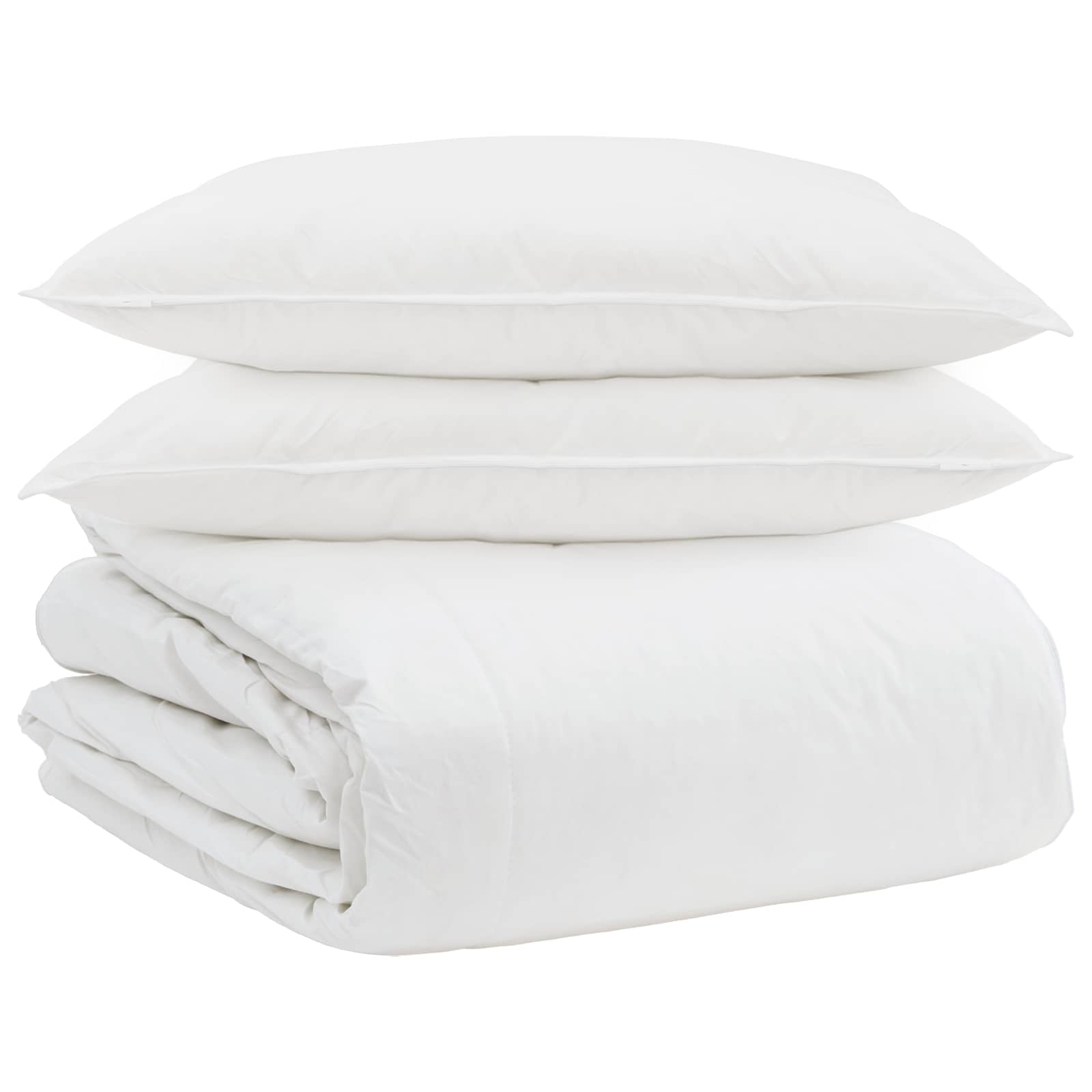 Set di Piumoni con cuscino 3 pcs Bianco Piuma d'anatra