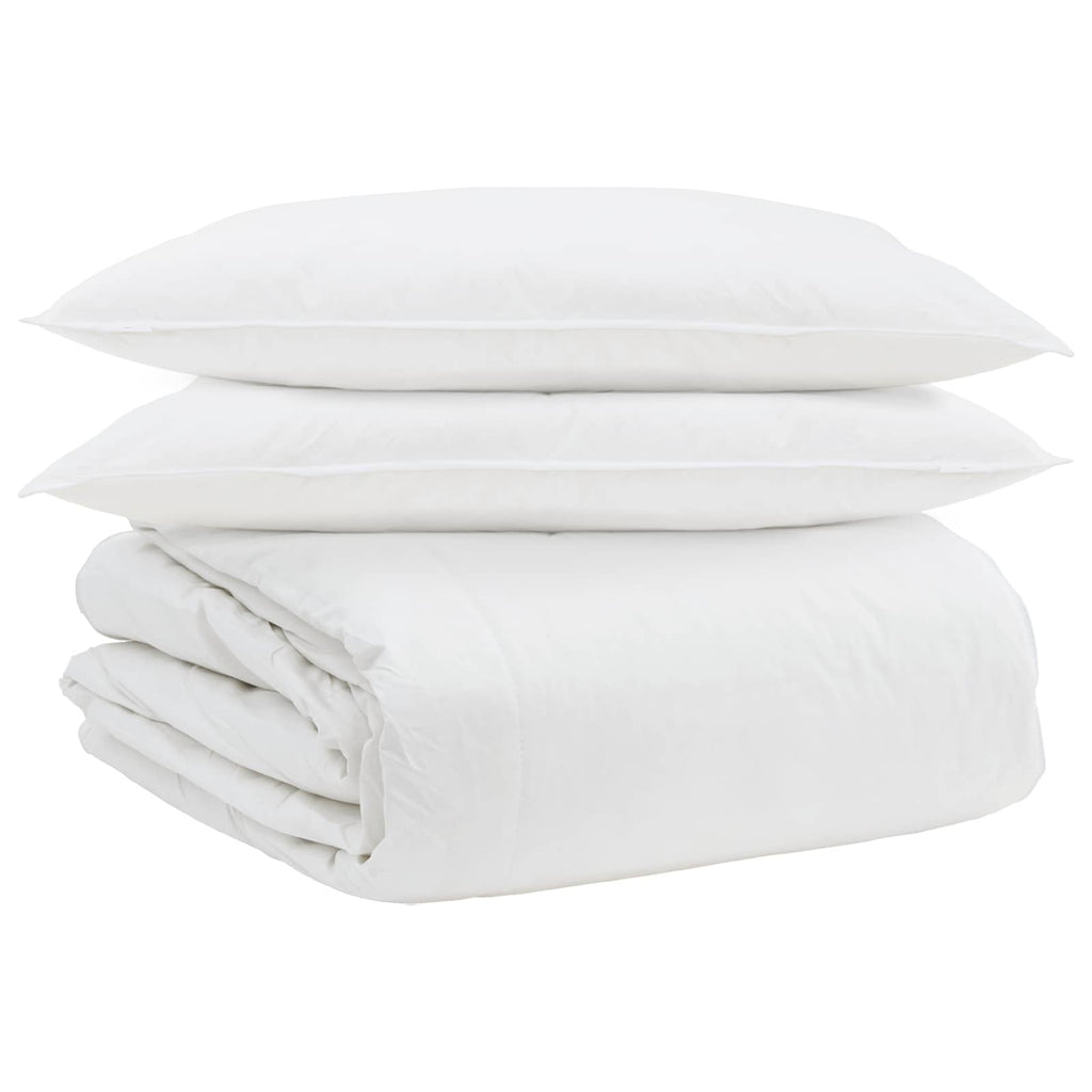 Set di Piumoni con cuscino 3 pcs Bianco Piuma d'anatra