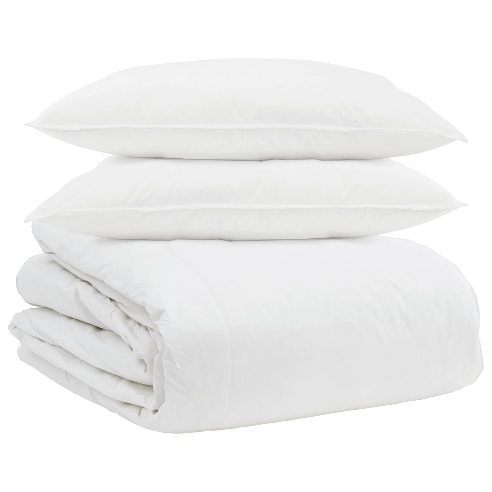 Set di Piumoni con cuscino 3 pcs Bianco Piuma d'anatra