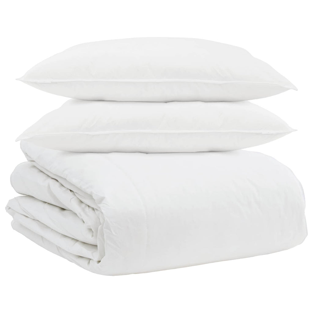Set di Piumoni con cuscino 3 pcs Bianco Piuma d'anatra