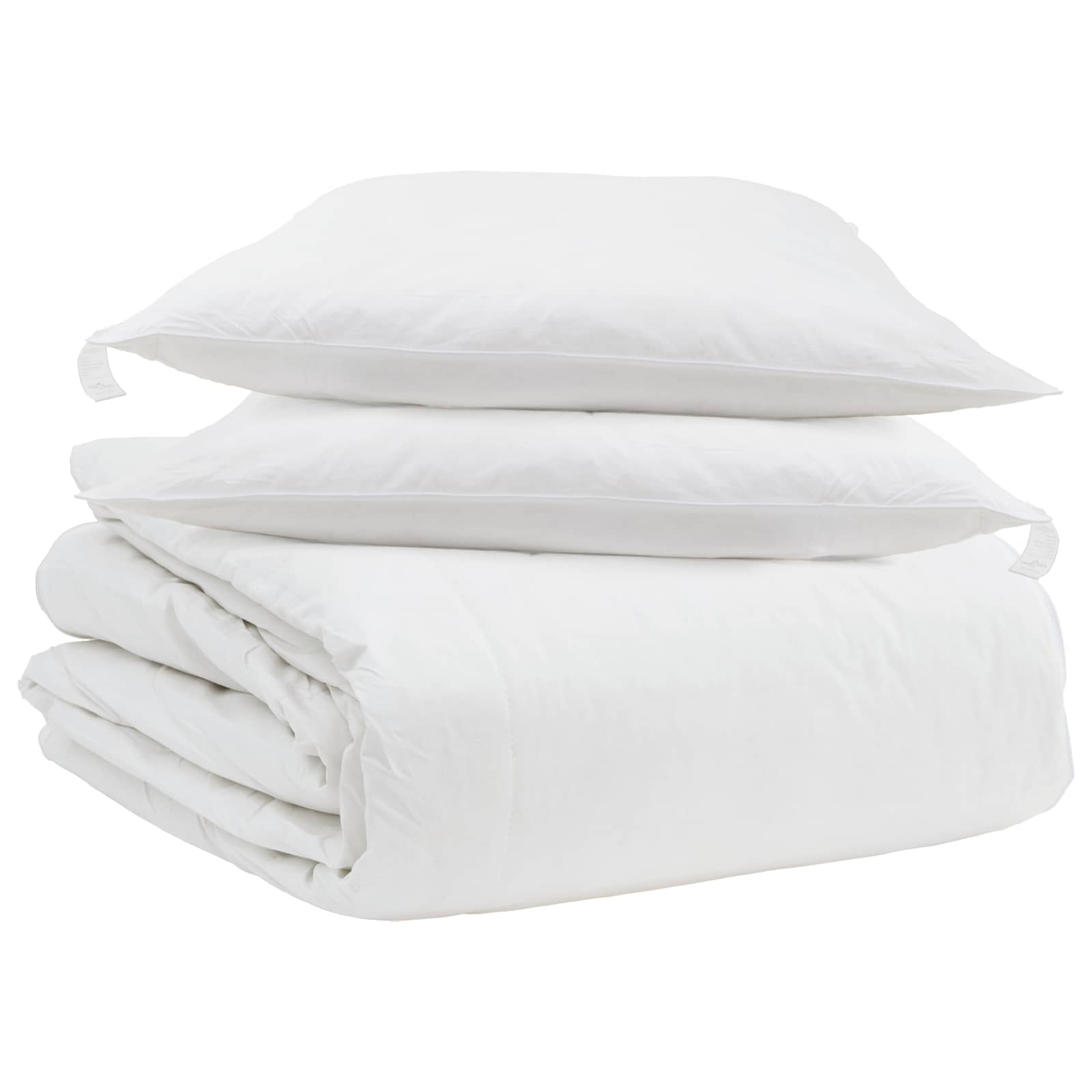 Set di Piumoni con cuscino 3 pcs Bianco Piuma d'anatra