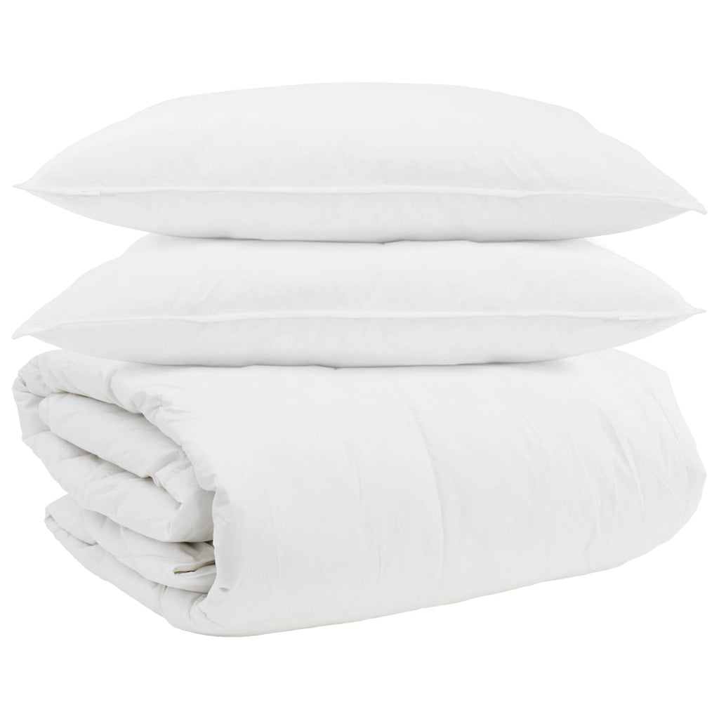 Set di Piumoni con cuscino 3 pcs Bianco Piuma d'anatra