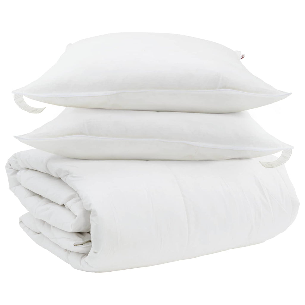 Set di Piumoni con cuscino 3 pcs Bianco Piuma d'anatra