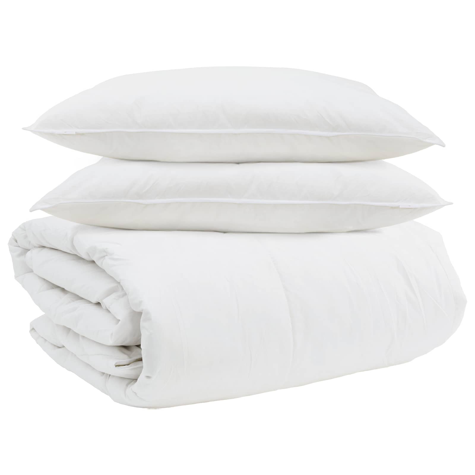 Set di Piumoni con cuscino 3 pcs Bianco Piuma d'anatra