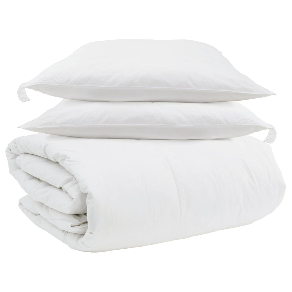 Set di Piumoni con cuscino 3 pcs Bianco Piuma d'anatra