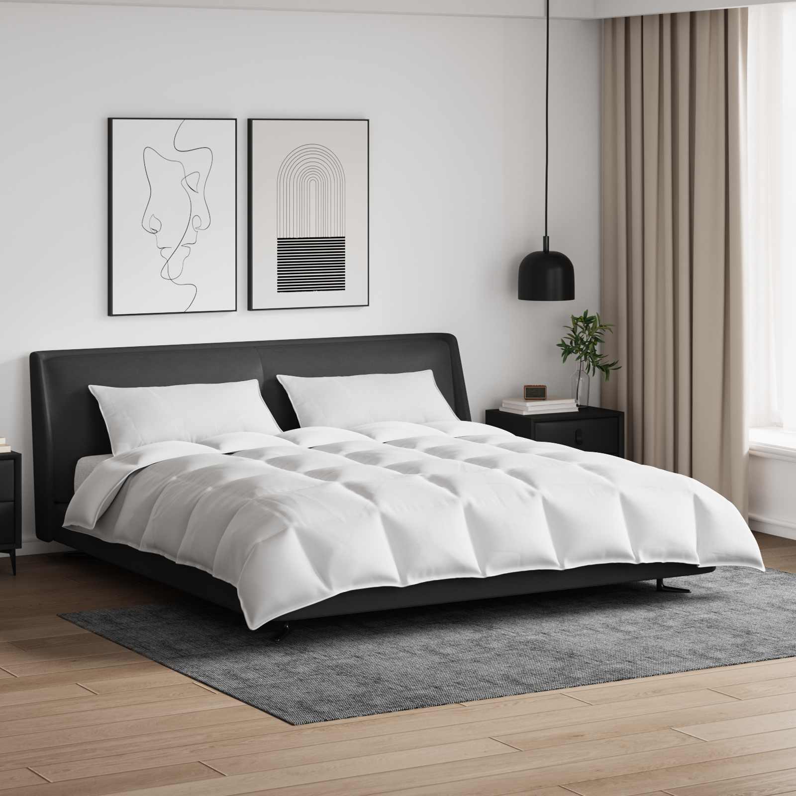Set di Piumoni con cuscino 3 pcs Bianco Piuma d'anatra