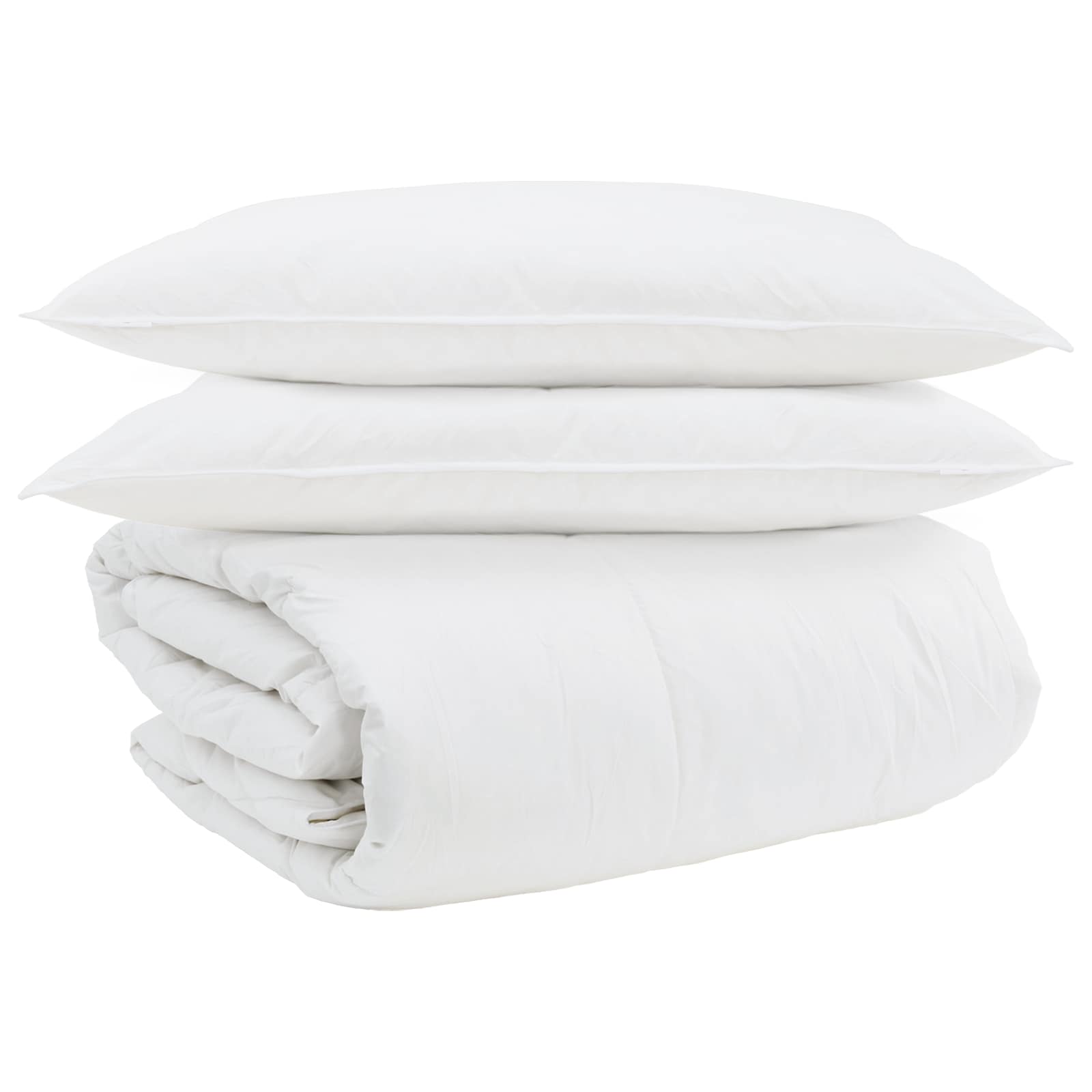 Set di Piumoni con cuscino 3 pcs Bianco Piuma d'anatra
