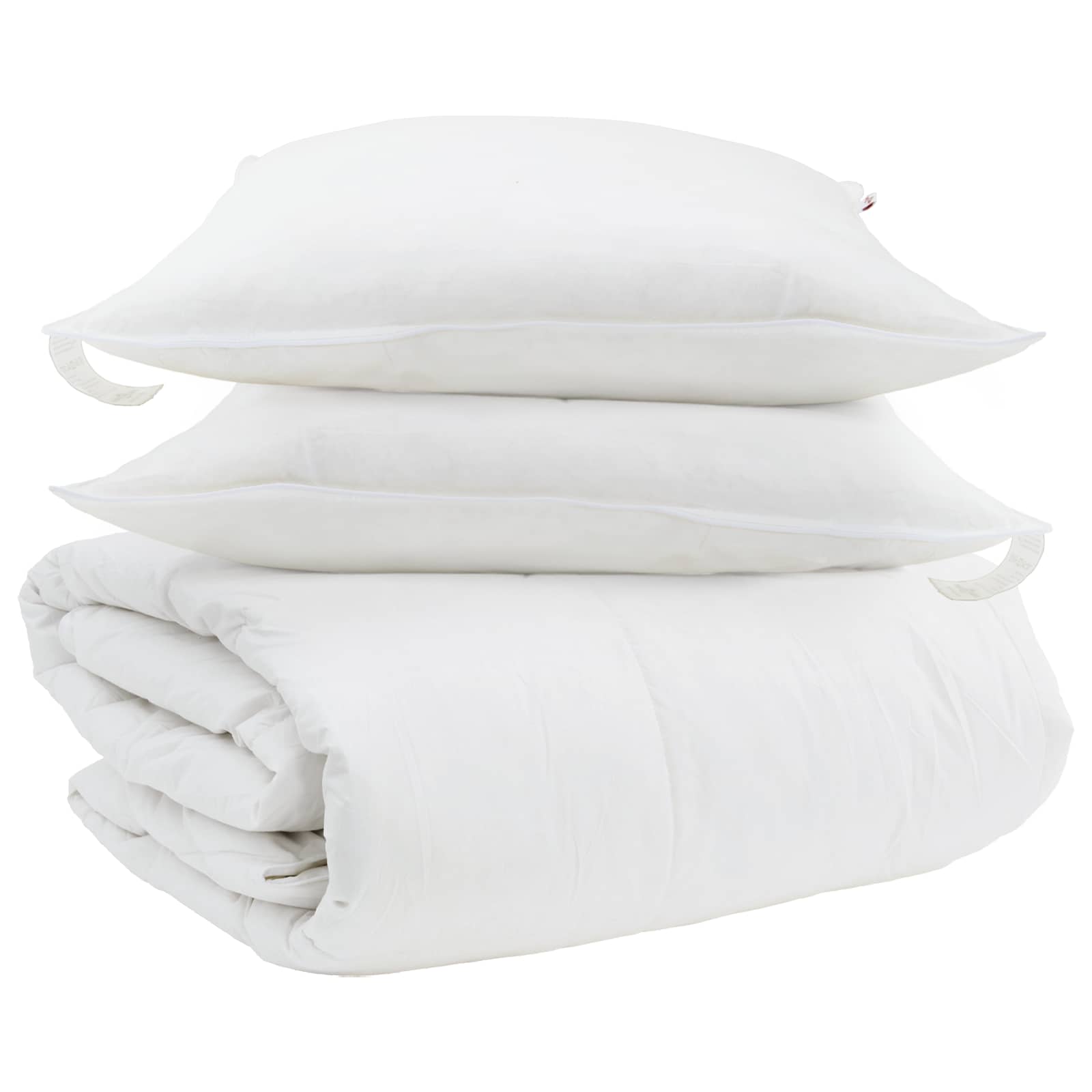 Set di Piumoni con cuscino 3 pcs Bianco Piuma d'anatra