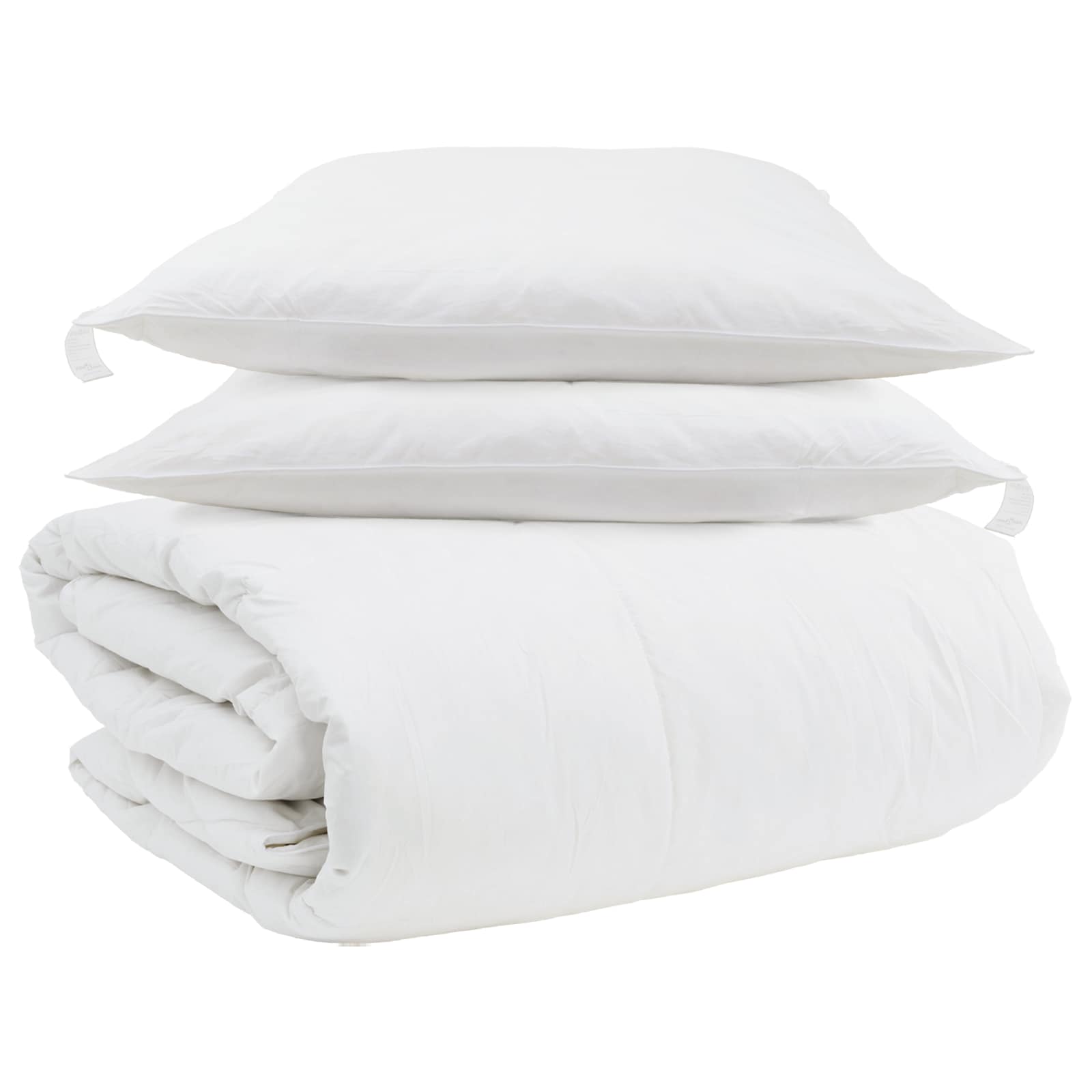 Set di Piumoni con cuscino 3 pcs Bianco Piuma d'anatra