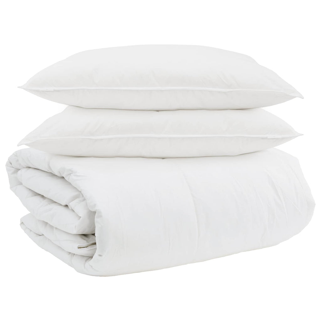 Set di Piumoni con cuscino 3 pcs Bianco Piuma d'anatra