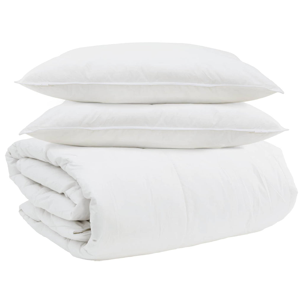 Set di Piumoni con cuscino 3 pcs Bianco Piuma d'anatra