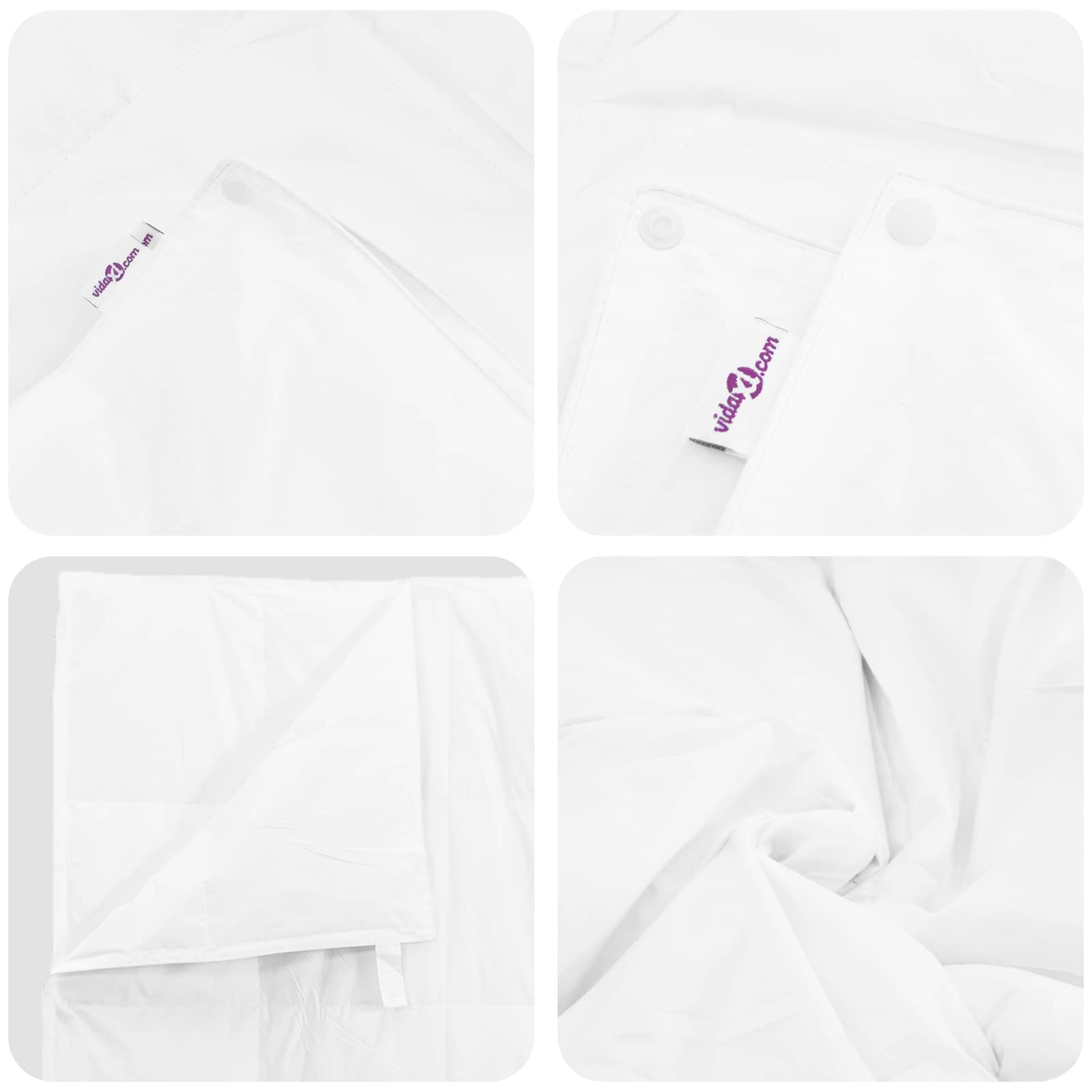 Set di Piumoni con cuscino 3 pcs Bianco Piuma d'anatra