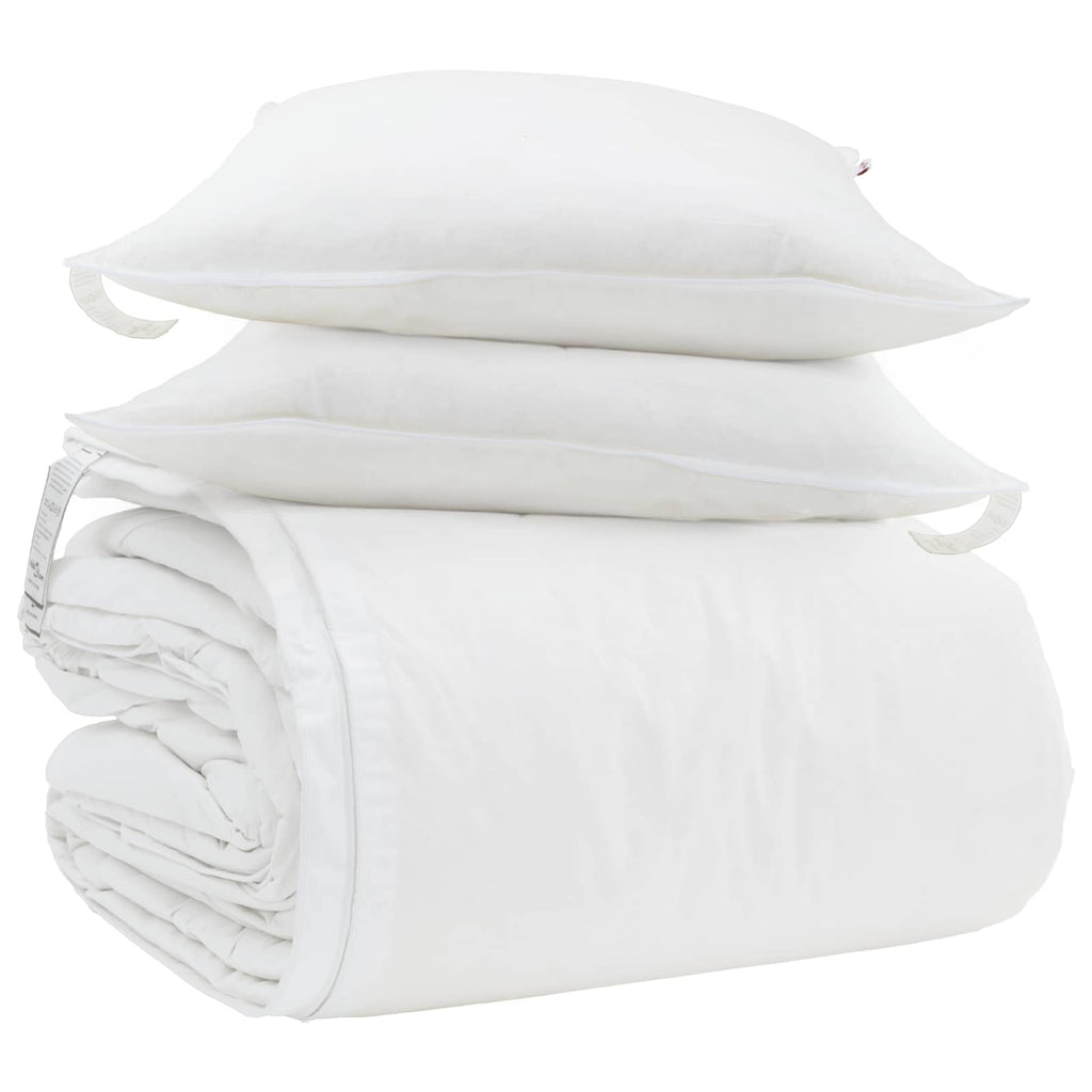 Set di Piumoni con cuscino 3 pcs Bianco Piuma d'anatra