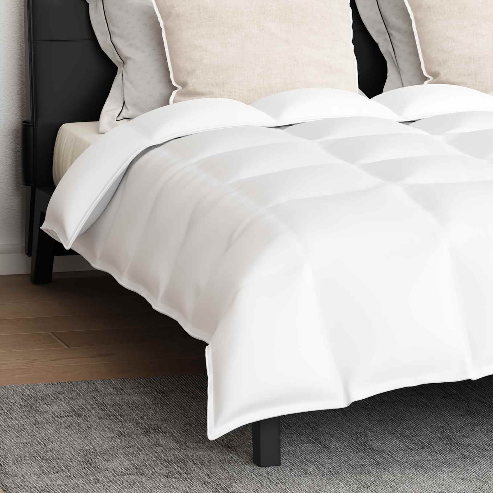 Set di Piumoni con cuscino 3 pcs Bianco Piuma d'anatra