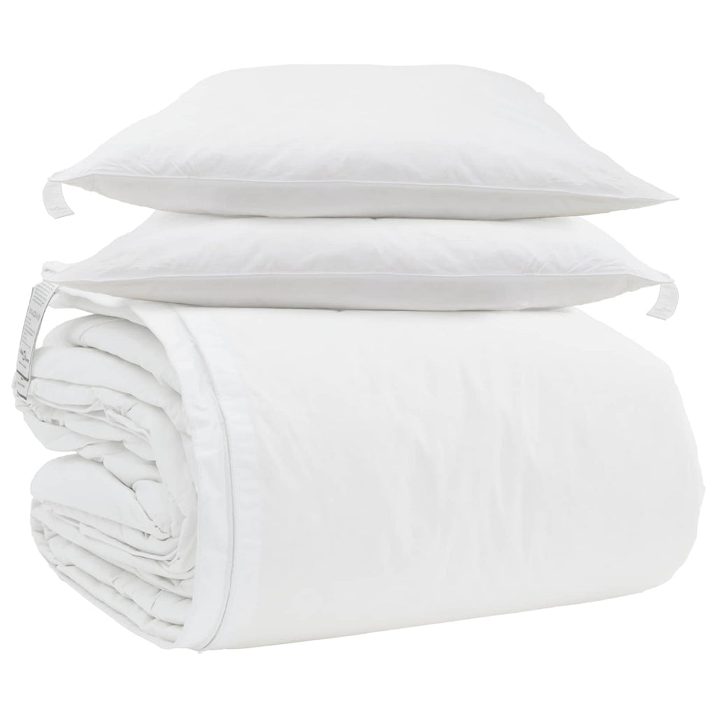 Set di Piumoni con cuscino 3 pcs Bianco Piuma d'anatra