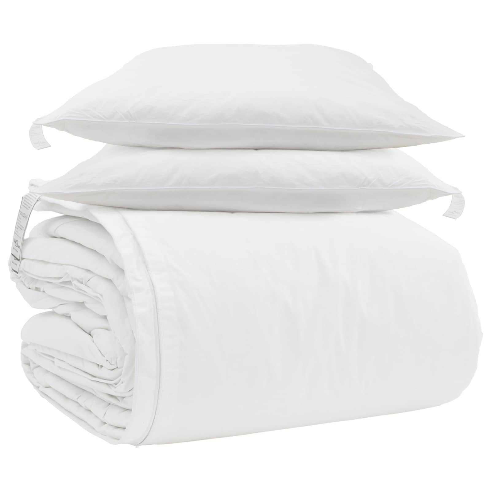 Set di Piumoni con cuscino 3 pcs Bianco Piuma d'anatra