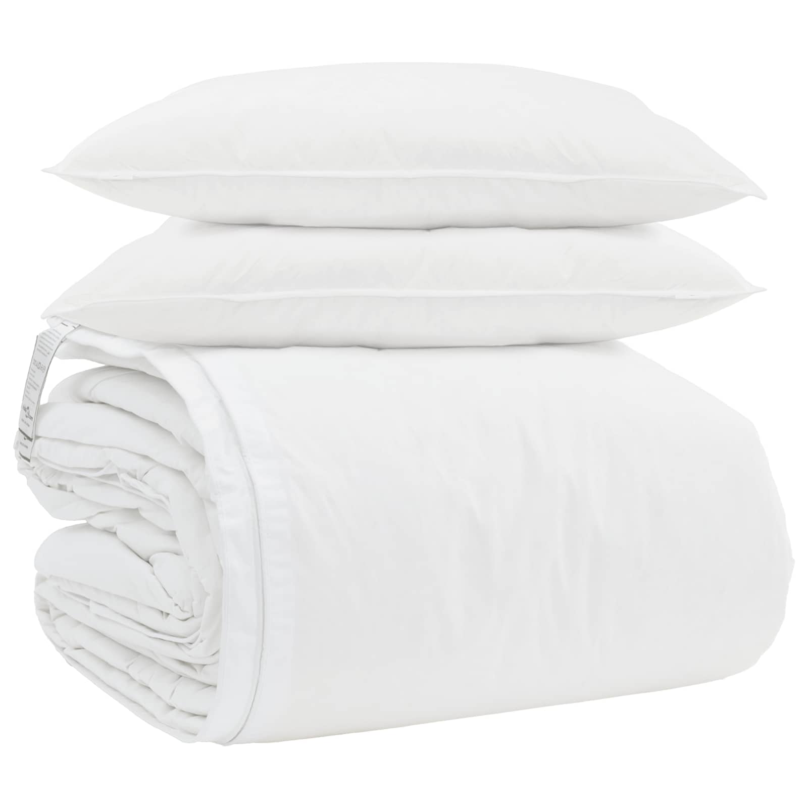 Set di Piumoni con cuscino 3 pcs Bianco Piuma d'anatra