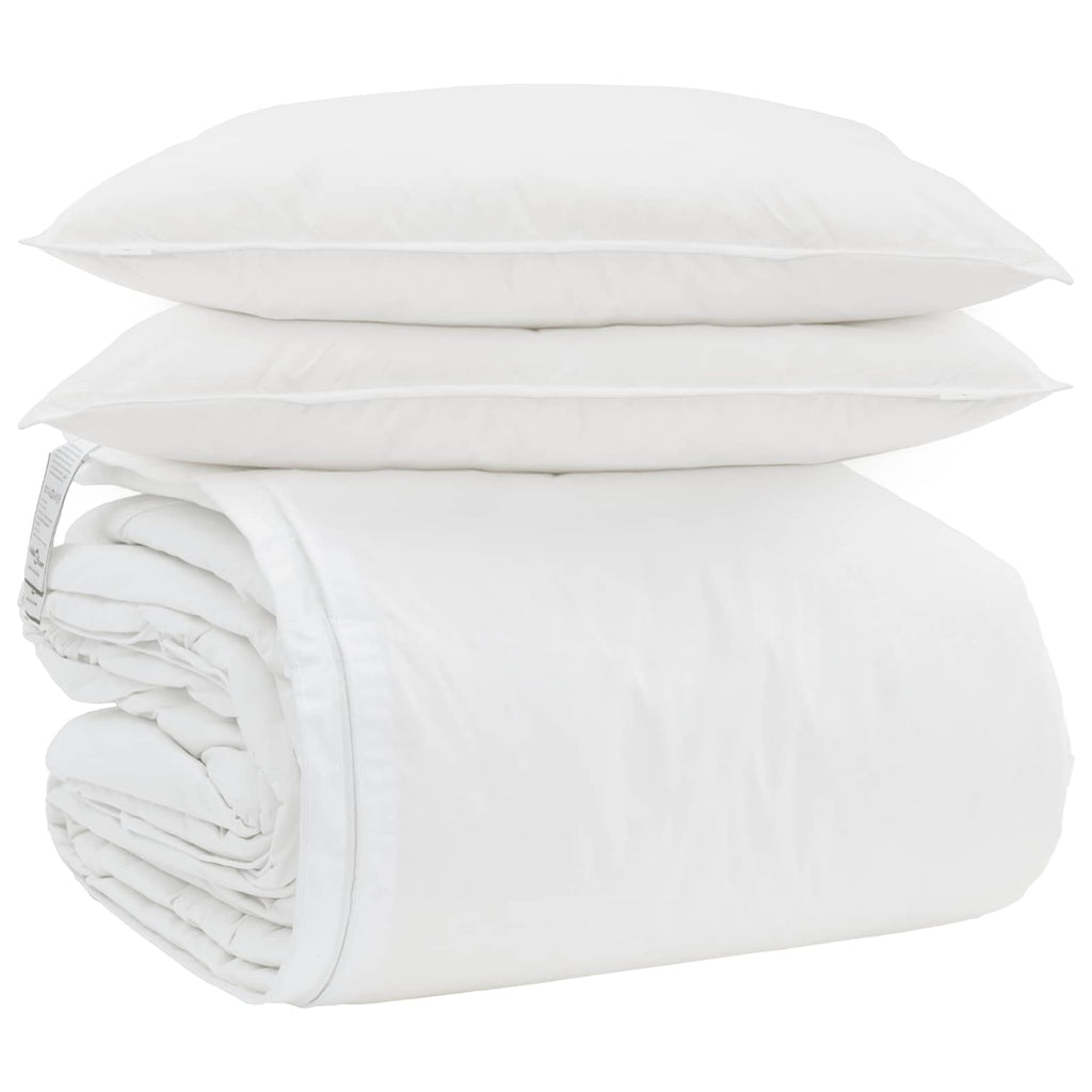 Set di Piumoni con cuscino 3 pcs Bianco Piuma d'anatra