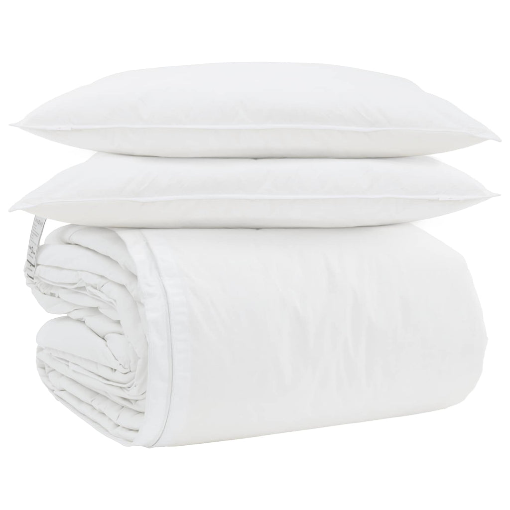 Set di Piumoni con cuscino 3 pcs Bianco Piuma d'anatra