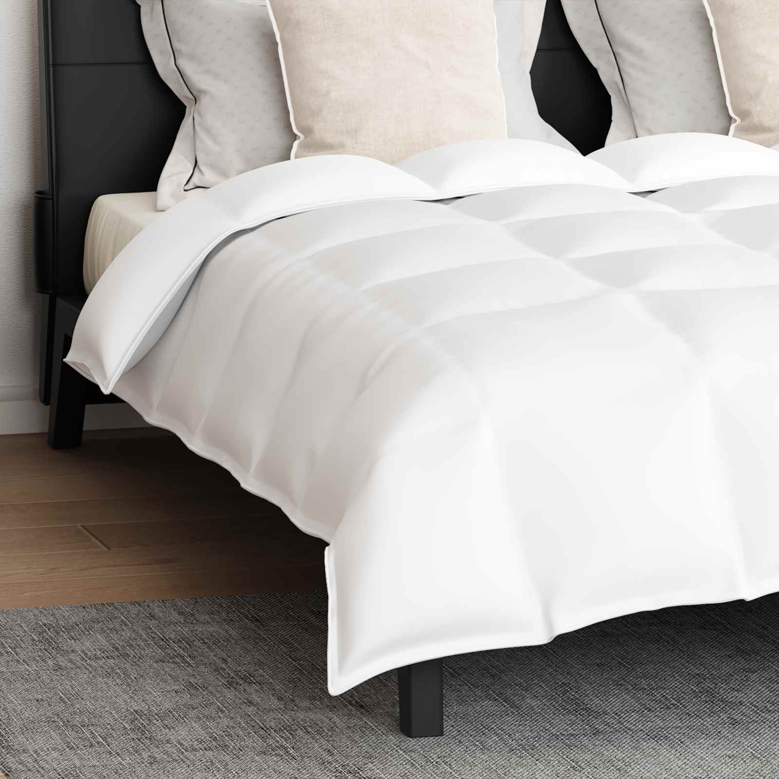 Set di Piumoni con cuscino 3 pcs Bianco Piuma d'anatra