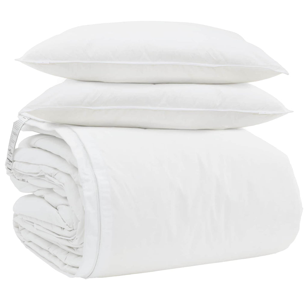 Set di Piumoni con cuscino 3 pcs Bianco Piuma d'anatra