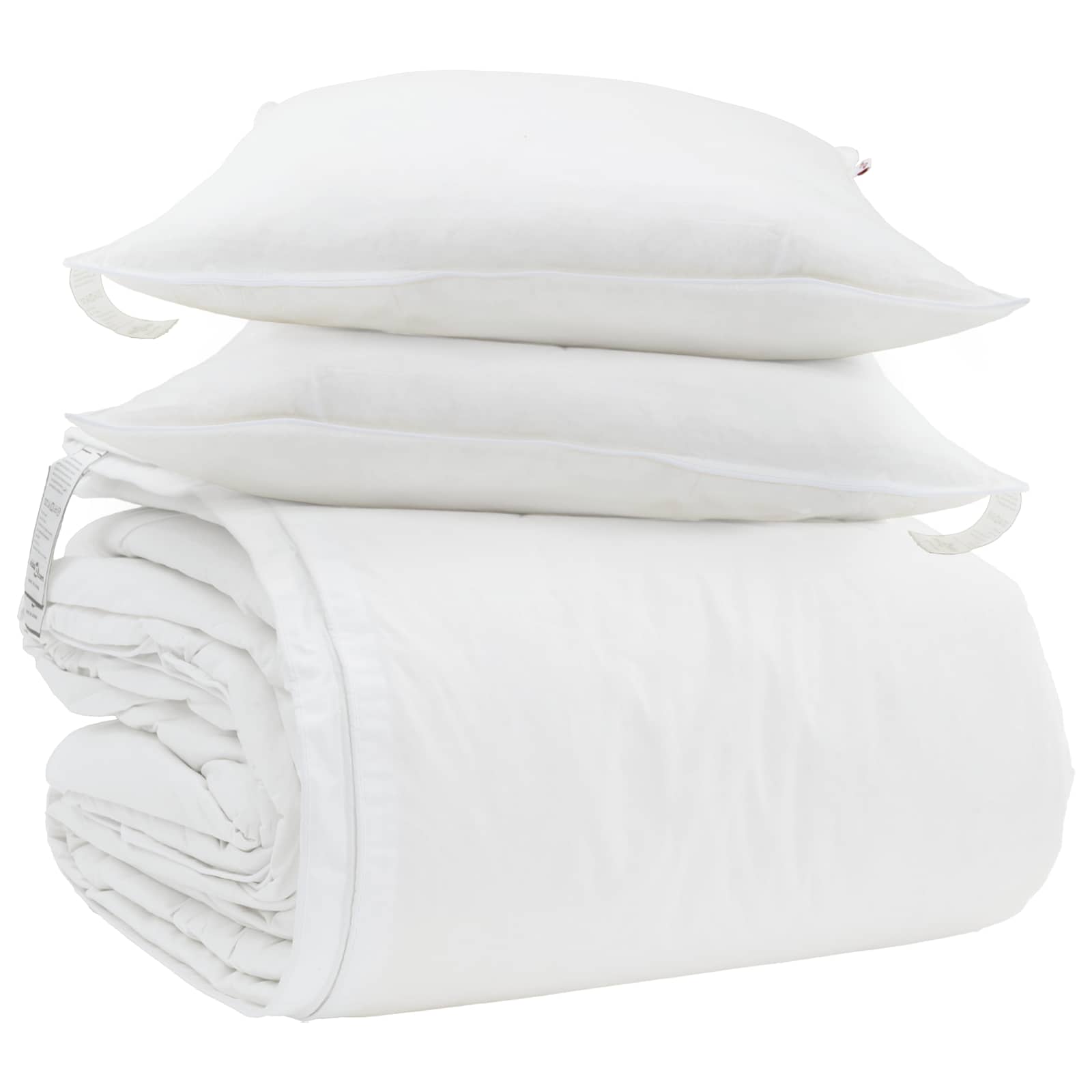 Set di Piumoni con cuscino 3 pcs Bianco Piuma d'anatra