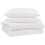 Duvet Estivo con cuscino 3 pcs Bianco Microfibra