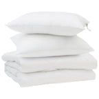 Duvet Estivo con cuscino 3 pcs Bianco Microfibra