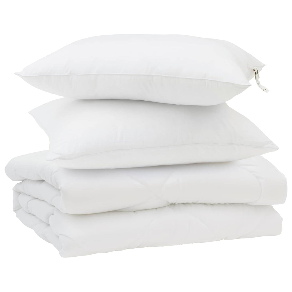 Duvet Estivo con cuscino 3 pcs Bianco Microfibra