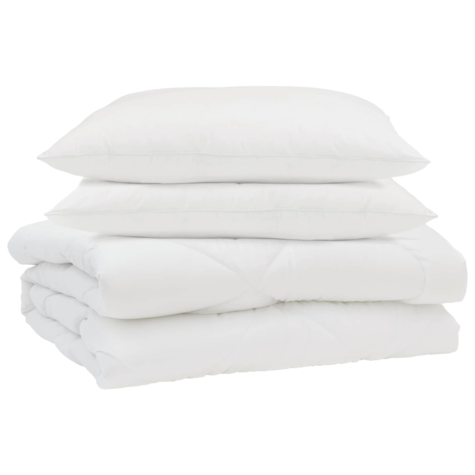 Duvet Estivo con cuscino 3 pcs Bianco Microfibra