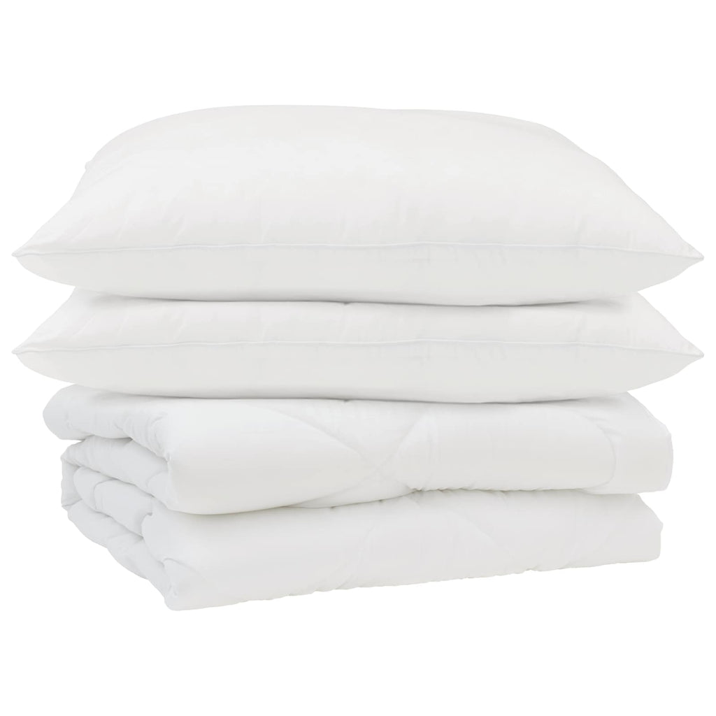 Duvet Estivo con cuscino 3 pcs Bianco Microfibra