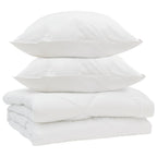 Piumone con cuscino 3 pcs Bianco Microfibra