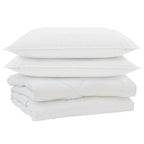 Piumone con cuscino 3 pcs Bianco Microfibra