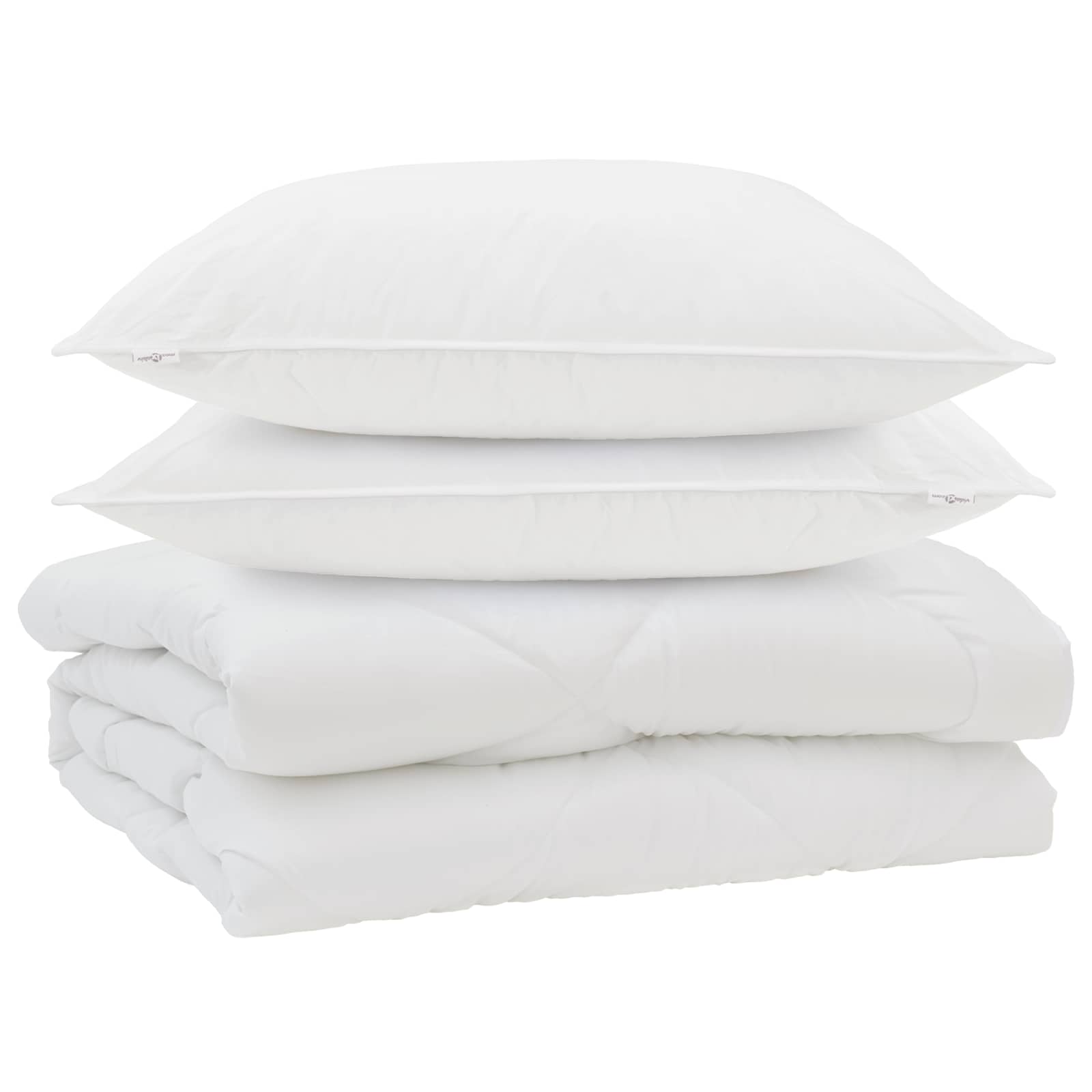 Piumone con cuscino 3 pcs Bianco Microfibra