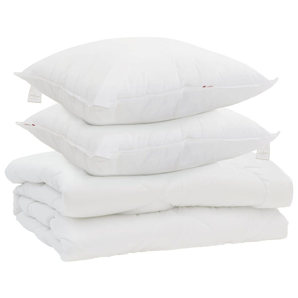 Piumone con cuscino 3 pcs Bianco Microfibra