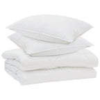 Piumone con cuscino 3 pcs Bianco Microfibra