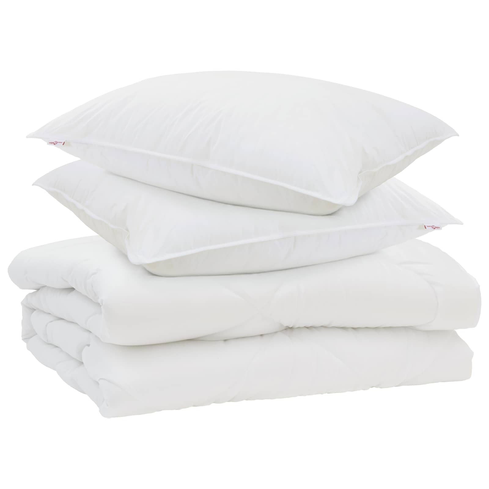 Piumone con cuscino 3 pcs Bianco Microfibra