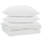 Piumone con cuscino 3 pcs Bianco Microfibra