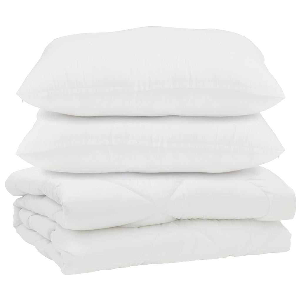 Piumone con cuscino 3 pcs Bianco Microfibra