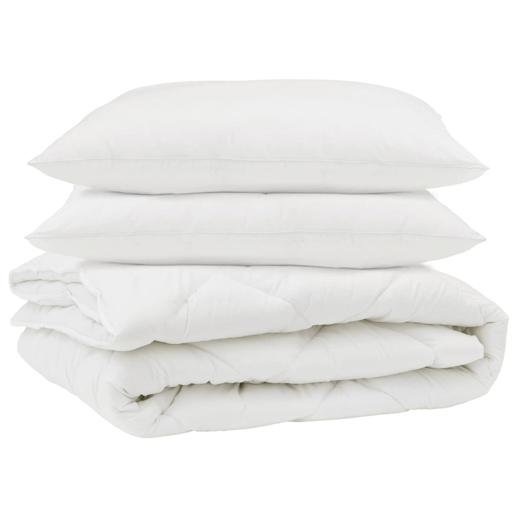 Piumone con cuscino 3 pcs Bianco Microfibra
